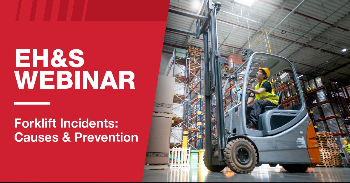 banner for webinar on causes and prevention of forklift accidents