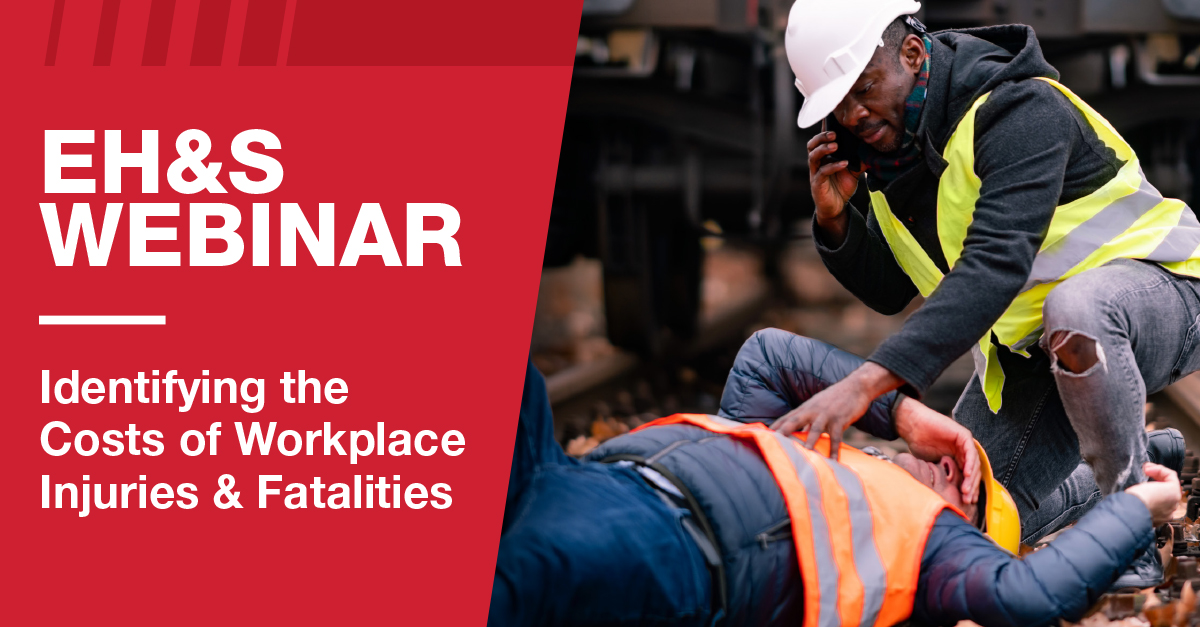 Banner for webinar about identifying the costs of workplace injuries