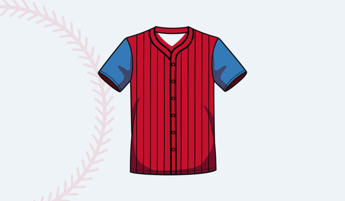 Drawing of a baseball uniform shirt