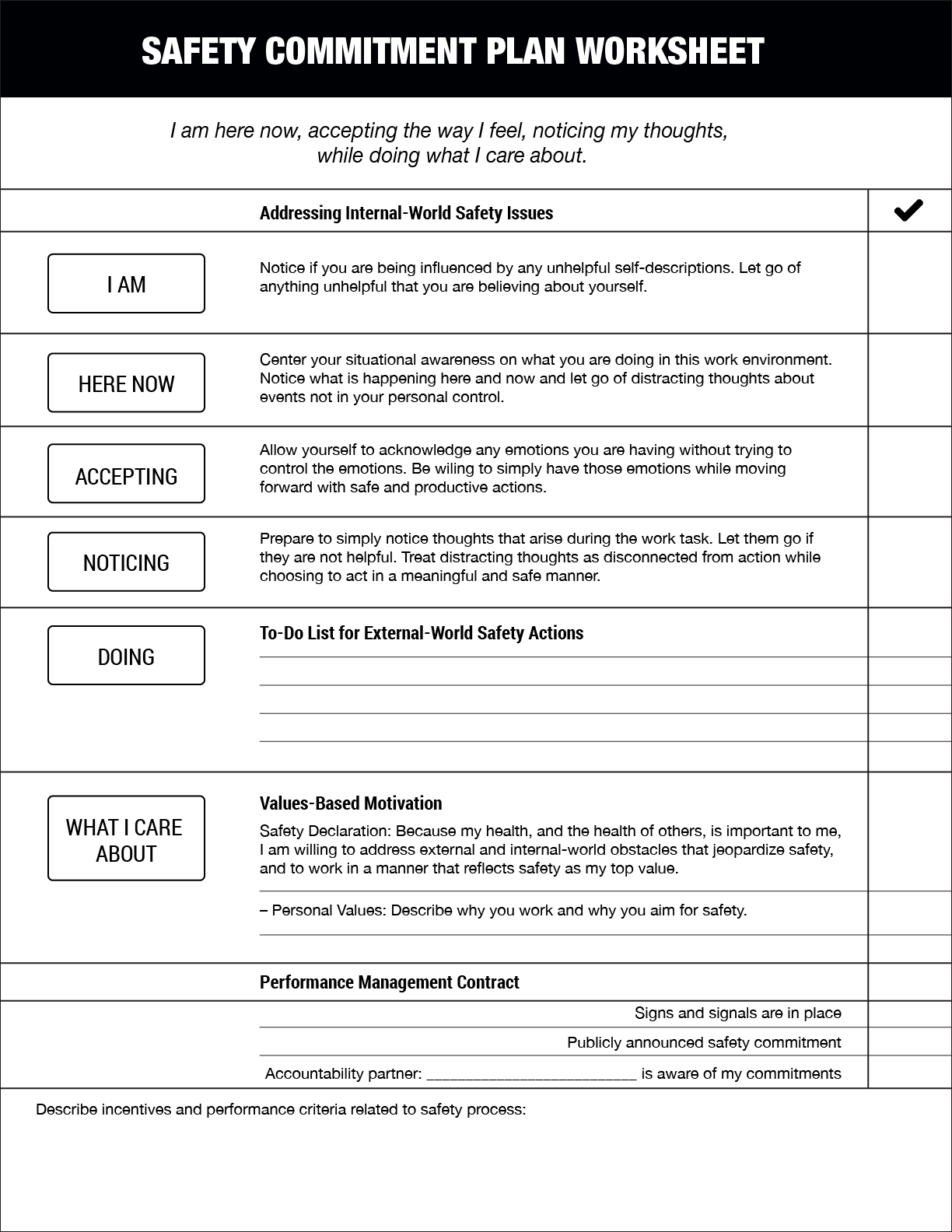 management safety commitment letter