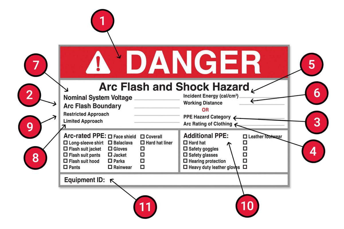 label arc flash grainger equipment read hazard electrical warning safety industrial